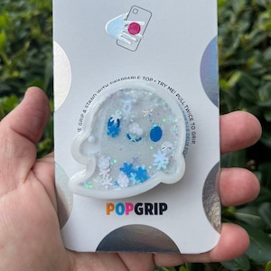 Christmas Ghost Shaker PopGrip, Holographic Snowflakes
