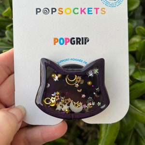 Dark Purple Cat Shaker PopSocket™, Mystical Cat PopGrip™, Witchy Cat Shaker Phone Grip, Cat Shaker PopSocket, Witchy Shaker PopSocket