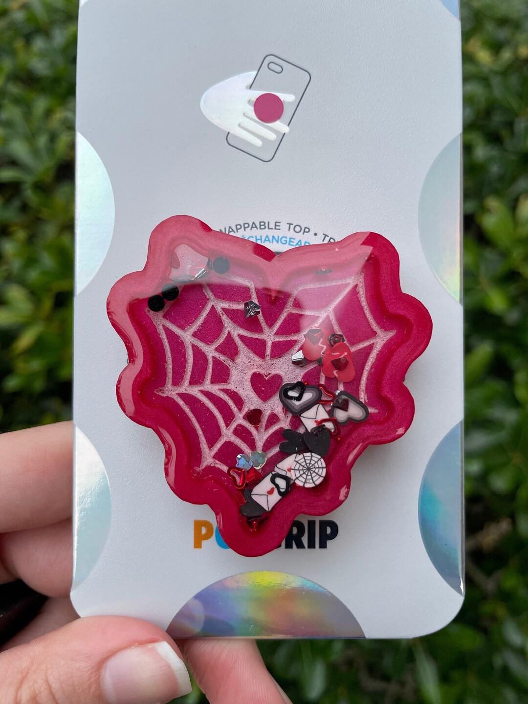 Heart Shaker Popsocket: Valentine Spider Web, Goth Phone Grip - Etsy