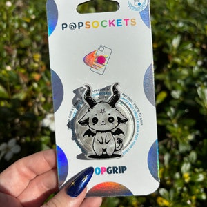 Kawaii Baphomet Phone Grip, Glitter Pagan PopSocket