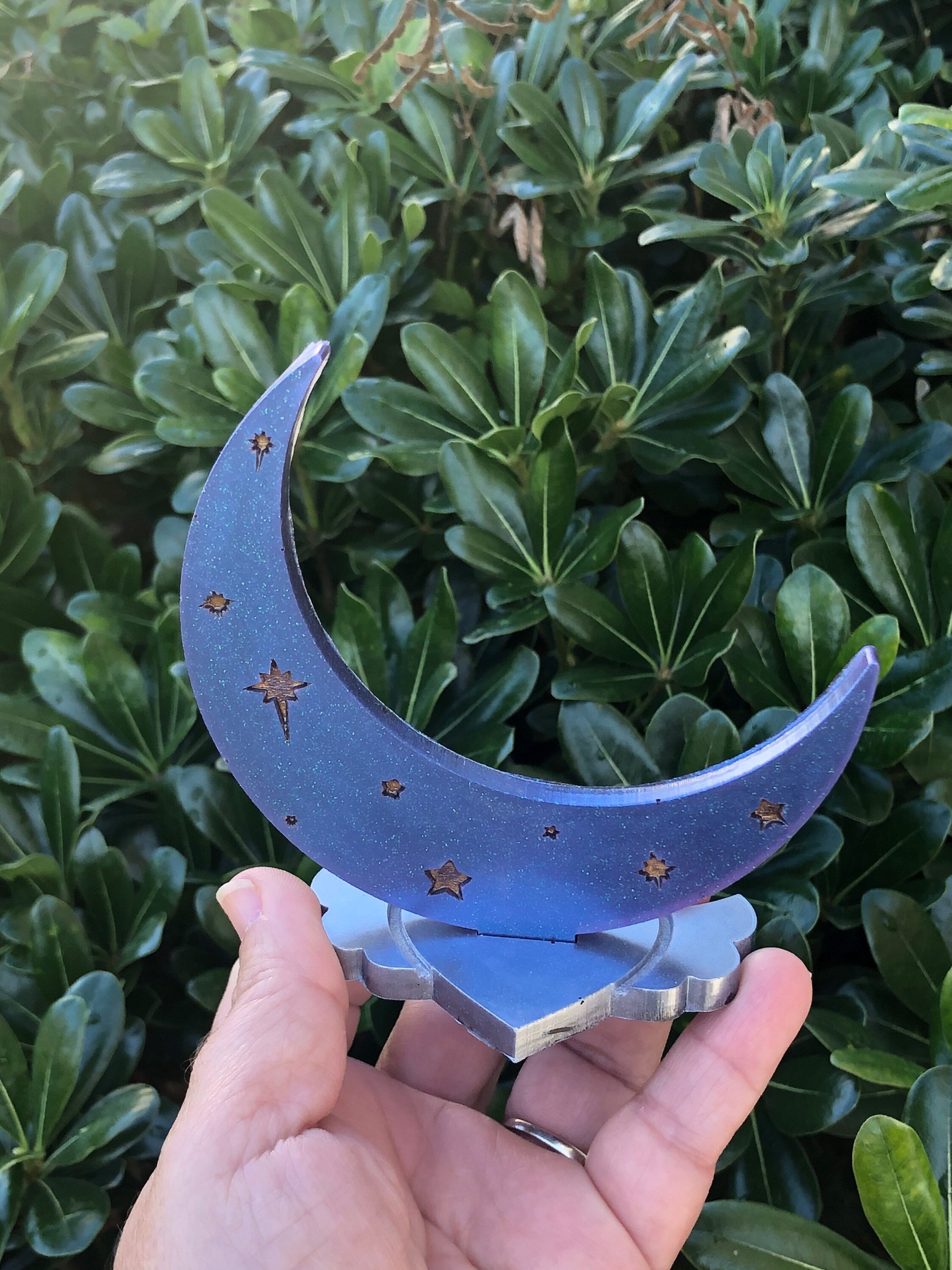 Resin Crescent Moon Ring Holder ring holder jewelry ring Etsy