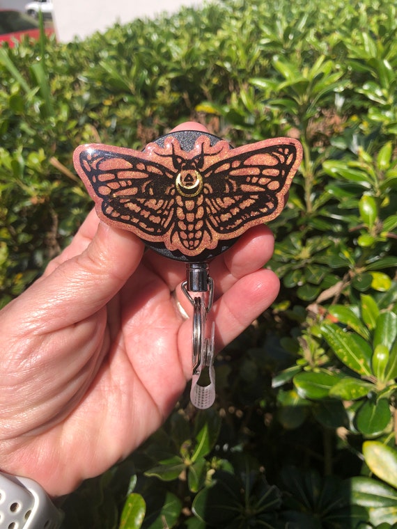 Moth Badge Reel, Moth ID Holder, Magical Moth Badge Holder