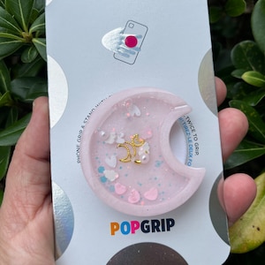 Moon Shaker PopSocket™, Lunar phone grip, Celestial Phone Holder, Swappable PopSocket, Custom Minimalist PopSocket, Resin Moon Shaker