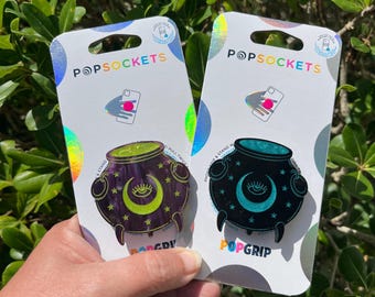 Witch Cauldron PopGrip: Hand-Painted Goth Phone Accessory