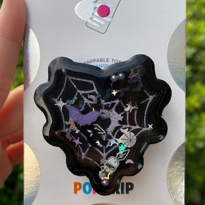 Webbed Heart Shaker Popsocket™: Goth Spider Web Phone Grip - Etsy