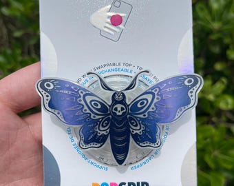 Glow in the Dark Death Moth PopSocket™, Witchy Phone Grip