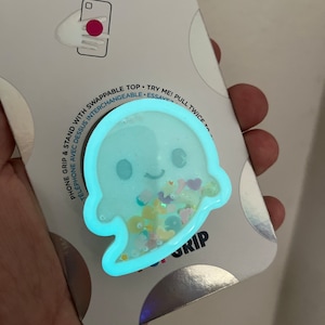 Glow in the Dark Ghost Shaker PopSocket™, Halloween Shaker Phone Grip, Witchy shaker PopGrip™, Kawaii Ghost PopSocket, Spooky Phone Grip