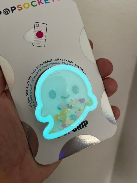 Glow in the Dark Ghost Shaker Popsocket™, Halloween Shaker Phone Grip,  Witchy Shaker Popgrip™, Kawaii Ghost Popsocket, Spooky Phone Grip 