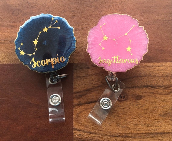 Zodiac Badge Reel, Zodiac Constellation Badge Reel, Zodiac ID Badge Reel,  Nurse Badge Reel, Retractable Badge Reel, Zodiac Sign Badge Reel 