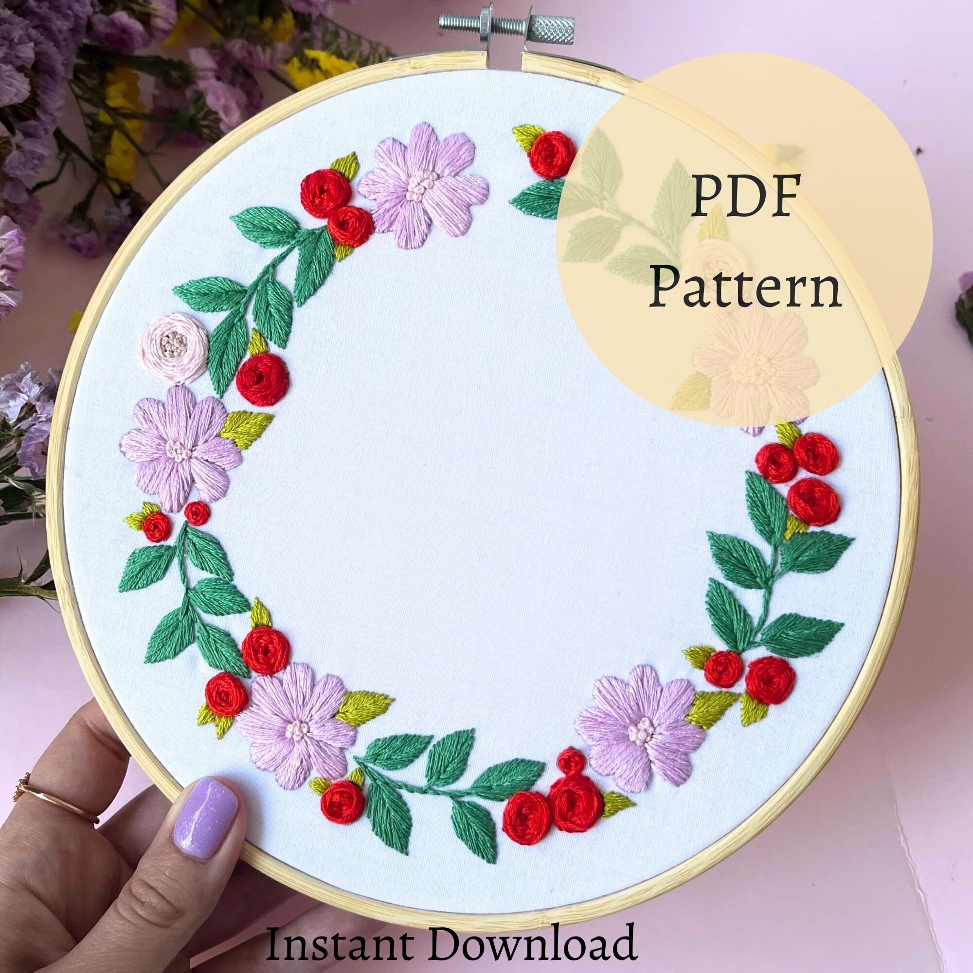 Embroidery Pattern Floral PDF Pattern Wedding Embroidery Design ...