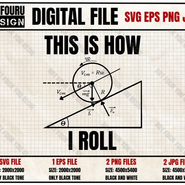 This Is How I Roll Svg, Math Lovers Svg, Funny Science Physics Svg, Physics Mug svg, Science Teacher Shirt Gift Eps Png Jpg Files for Cricut