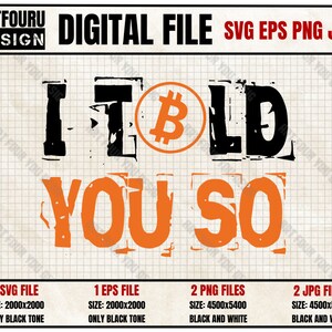 Bitcoin habe ich dir so gesagt SVG, Bitcoin, Skyrocket Bitcoin, Cypto Trading, Geschenk für Sie, Ihn, T-Shirt Logo Design, EPS, PNG, Cricut