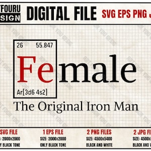 Mamma älskare Fe manlig kemi Kvinna Den ursprungliga Iron Man SVG, bästa mamma Iron Mam mors dag PNG, rolig kvinnlig Iron Woman födelsedagströja EPS