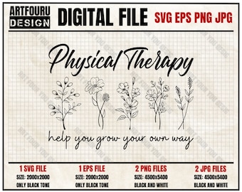 PT The Physical Therapist svg, Occupational Therapy svg, Helping You Grow Your Own Way, Healthcare coworker gift Eps Png Jpg File For Cricut