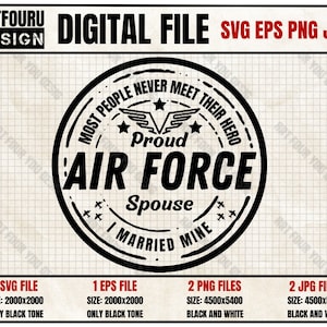 Proud Air Force Spouse svg, Air Force Wife svg, Fighter Jet Svg, Fighter Plane Svg, Military Plane Svg Eps Png Jpg Cut Files for Cricut