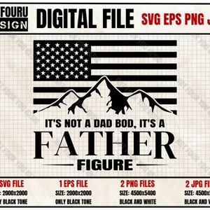 It&#39;s Not A Dad Bod It&#39;s A Father-Figure svg, American Flag svg, Happy Father&#39;s day svg, bear dad svg, beer dad Eps Png Jpg Files For Cricut