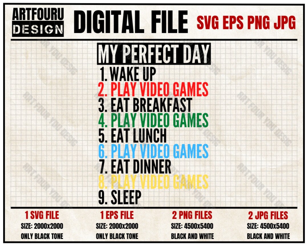Game Lover My Perfect Day Video Games 2023 Svg Funny Cool - Etsy Norway Game Lover My Perfect Day Video Games 2023 Svg Funny Cool - Etsy Norway