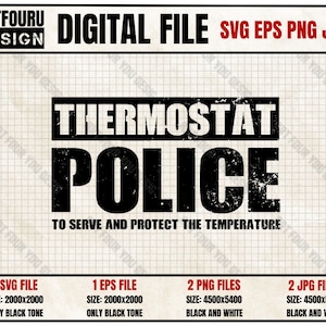 DADDY Thermostat Police Svg, Drôle de police Femme t-shirt Png, Blague fête des pères & Mari Cadeaux Design pour Cricut, Papa Humor Tee Eps