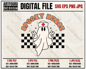 Enfermera espeluznante svg, Temporada divertida svg, En mi camisa de Halloween, Copa de enfermera svg, Regalos de vibraciones occidentales para ella, Eps Png Jpg Cortar archivos para Cricut