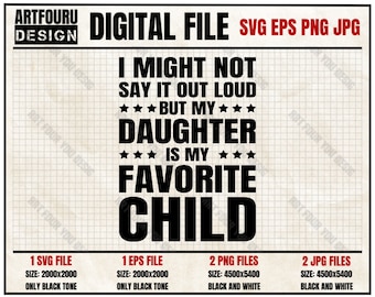I might not say it out loud but daughter Is My Favorite Child svg, Bonus Mom Svg, Happy Mother's Day Eps Png Jpg Cutting Files For Cricut