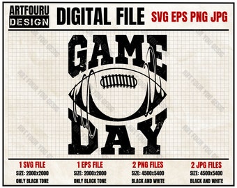 Game Day svg, Football Vibe svg, Fantasy Football Season svg, Football Mom Svg, Team Player Shirt Design Sports EPS PNG JPG Files For Cricut