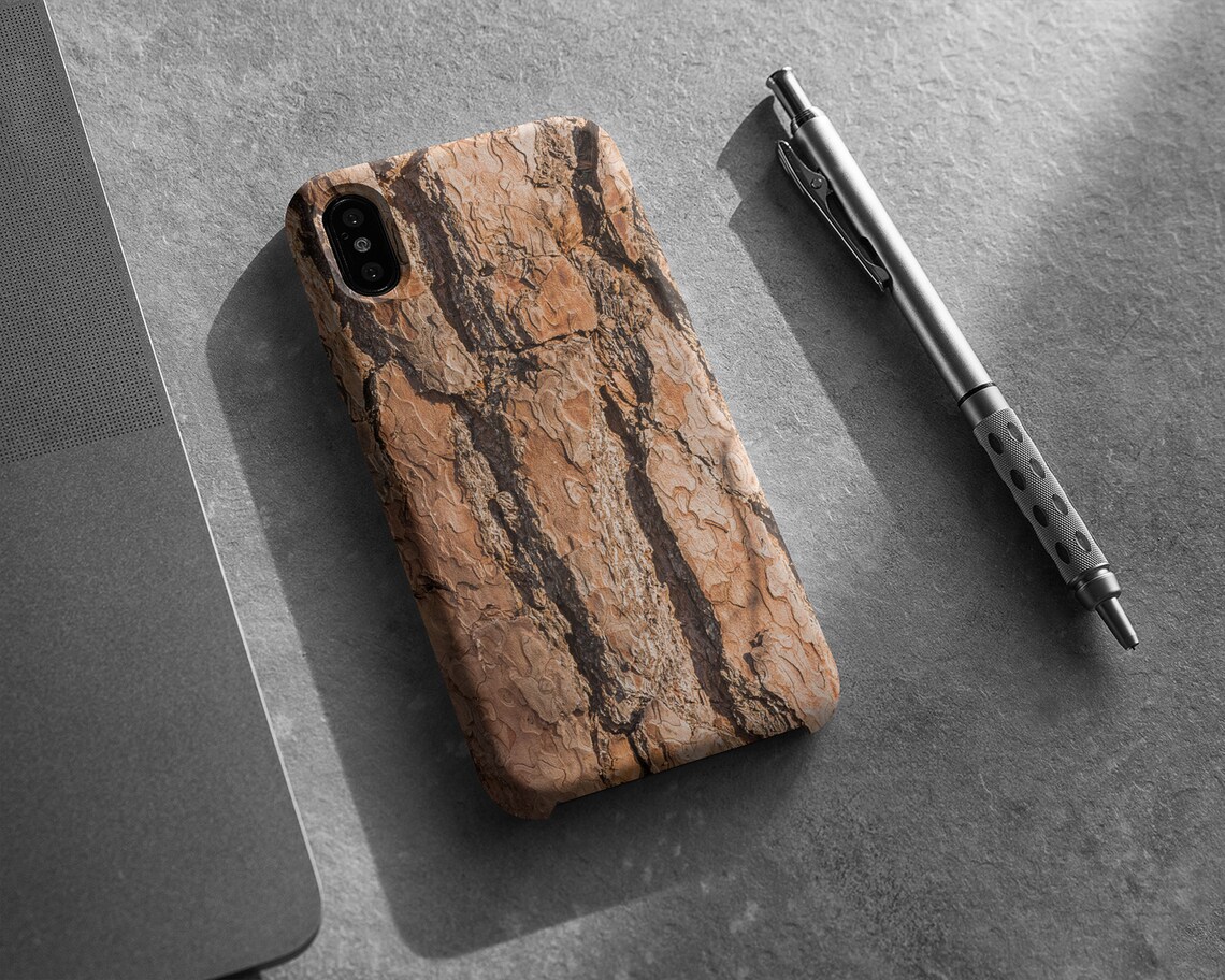 Tree bark tough phone case brown Etsy