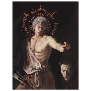 Astarion con la cabeza de Cazador - Impresión de póster de arte barroco original inspirado en Baldur's Gate 3