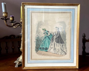 Framed Le Journal Des Dames Et Des Demoiselles Plate 1120b-- 1873