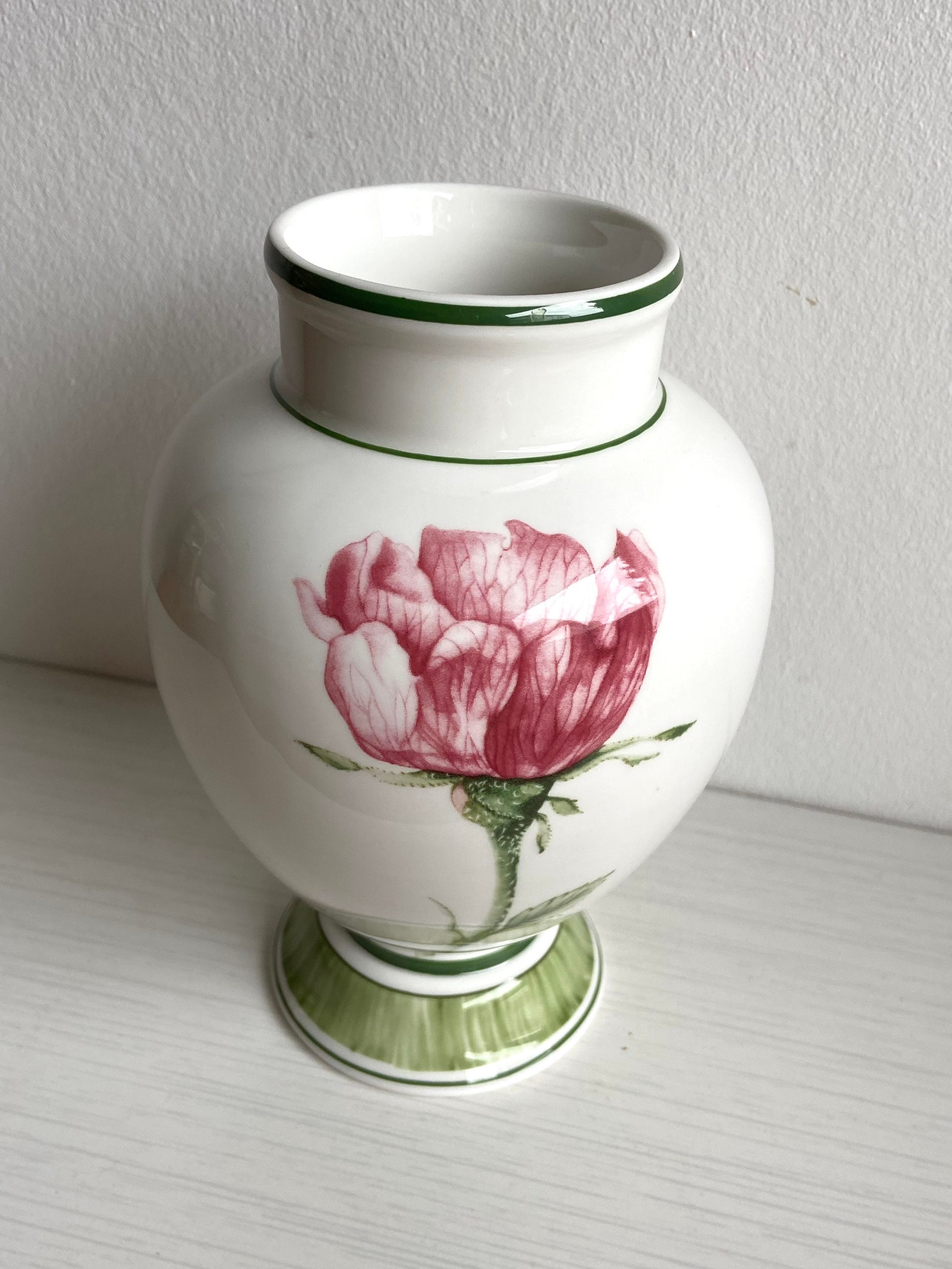 Vase Villeroy & Boch Authentique, Série Country Collection, Allemagne, Décor Floral Du Milieu Siècle