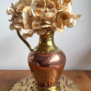 Antique Copper & Brass Pitcher: Belgian Farmhouse Jug, Wabi-Sabi Decor