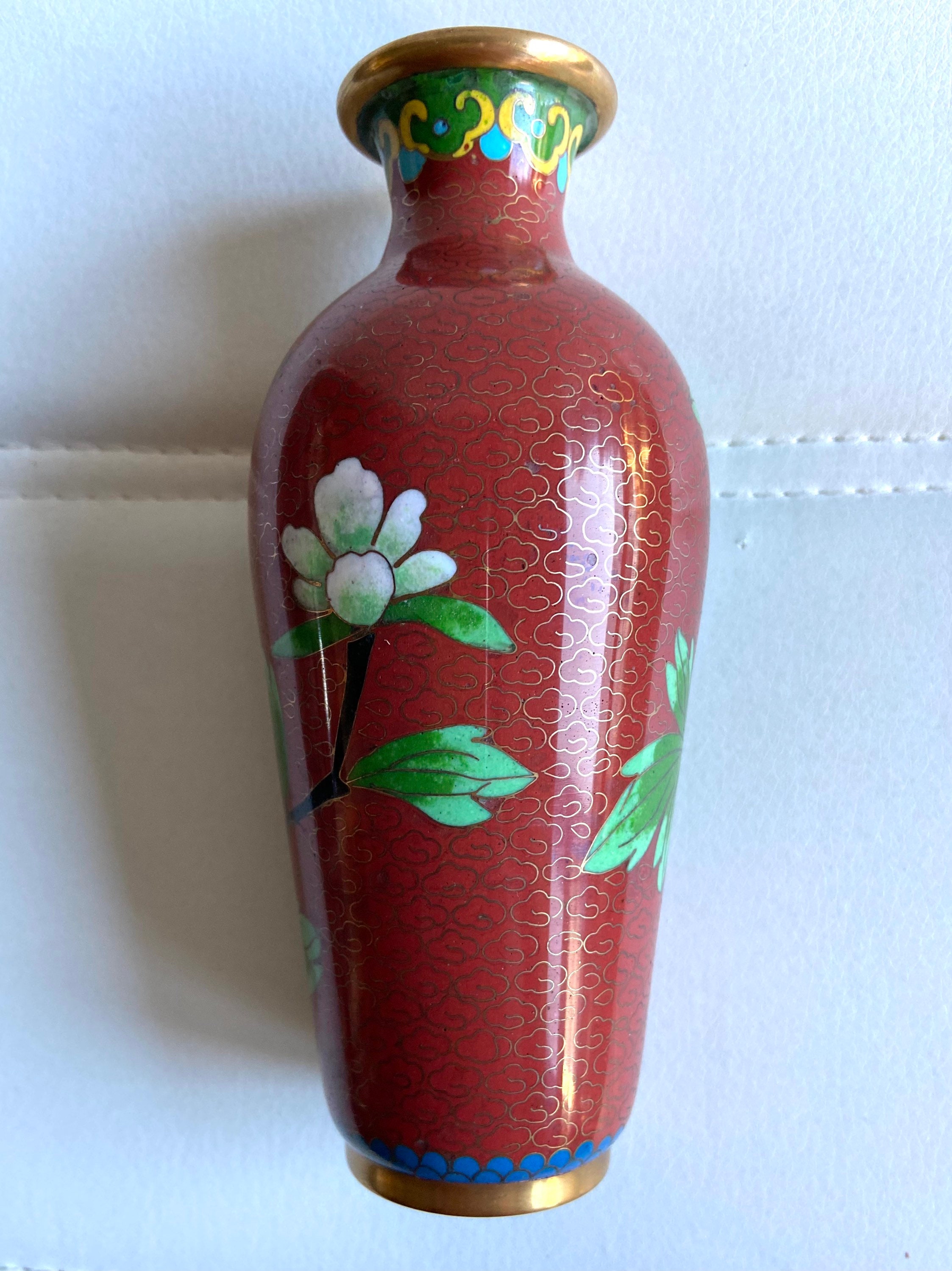 Antique Chinese Cloisonne Miniature Vase 16cm/6.enameled Etsy Australia