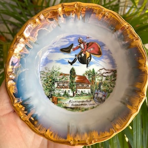 Vintage Baron Munchausen Dessert Plate: German Porcelain Dish, Bavaria