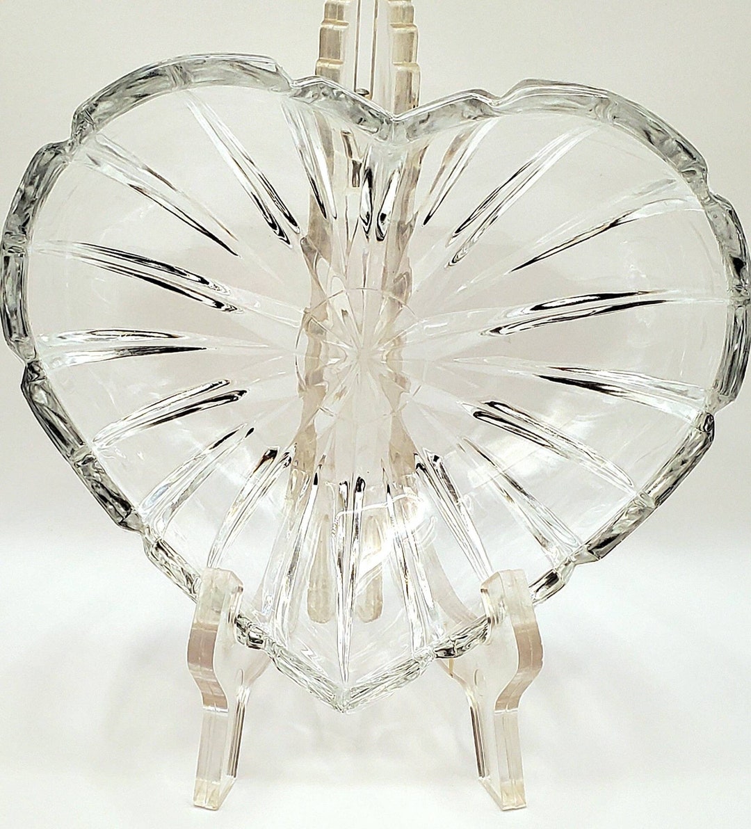 Vintage 24 Lead Crystal Heartshaped Bowl Excellent Etsy