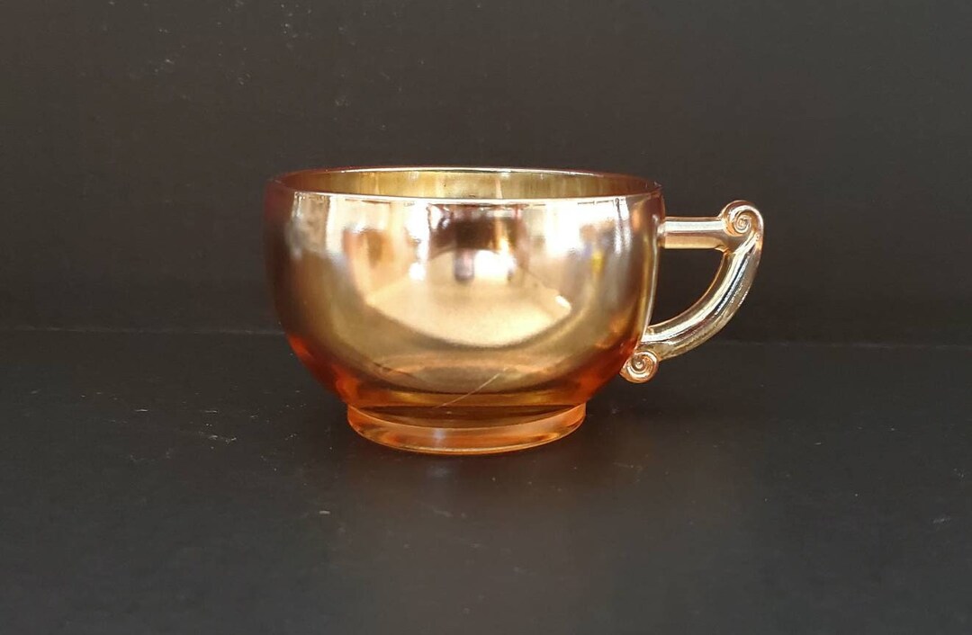 Marigold Carnival Glass Coffee/punch Cup Moderne Etsy