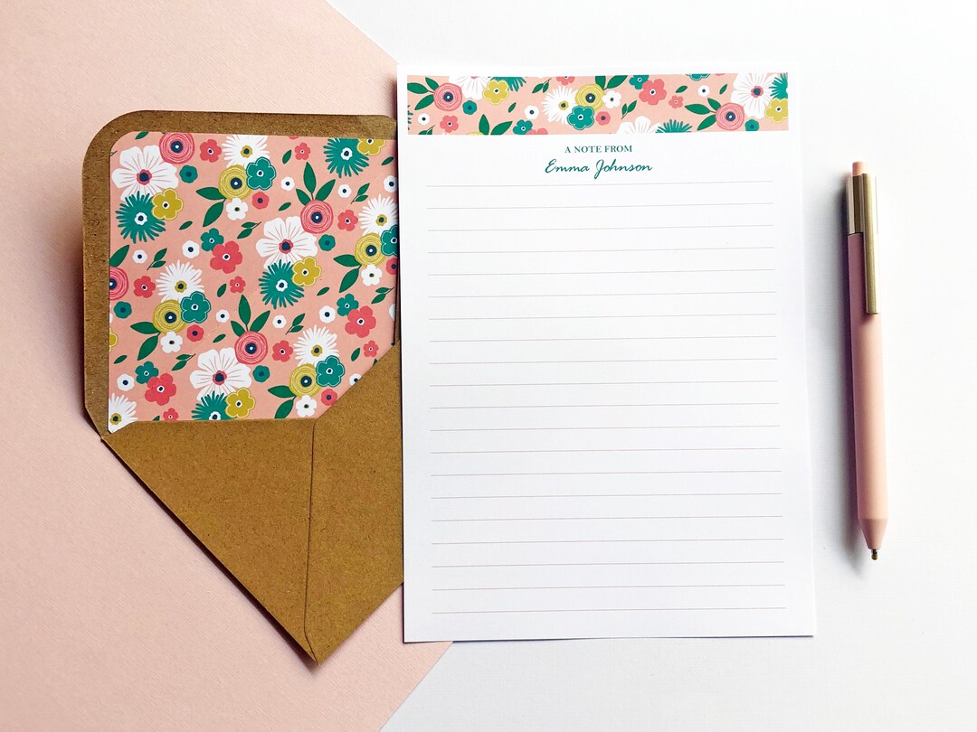 Personalised Writing Paper Set, Writing Papers & Kraft Envelopes With ...