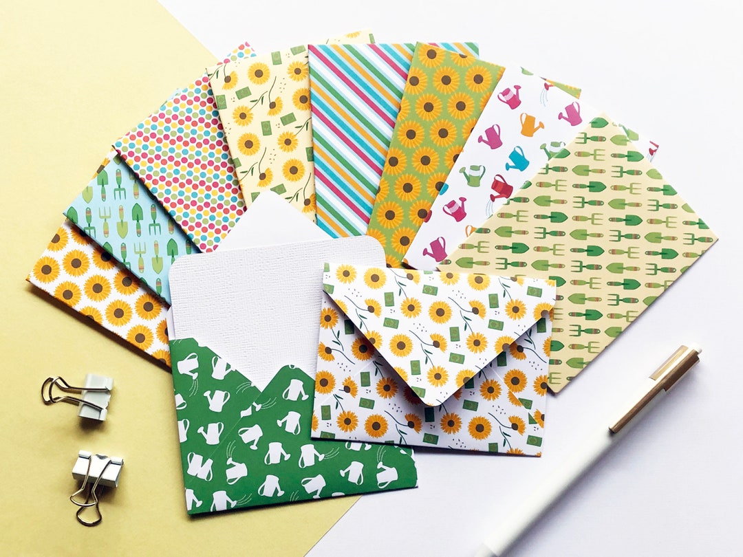 Sunflower Garden Mini Envelopes Set of 10 Handmade Envelopes - Etsy.de