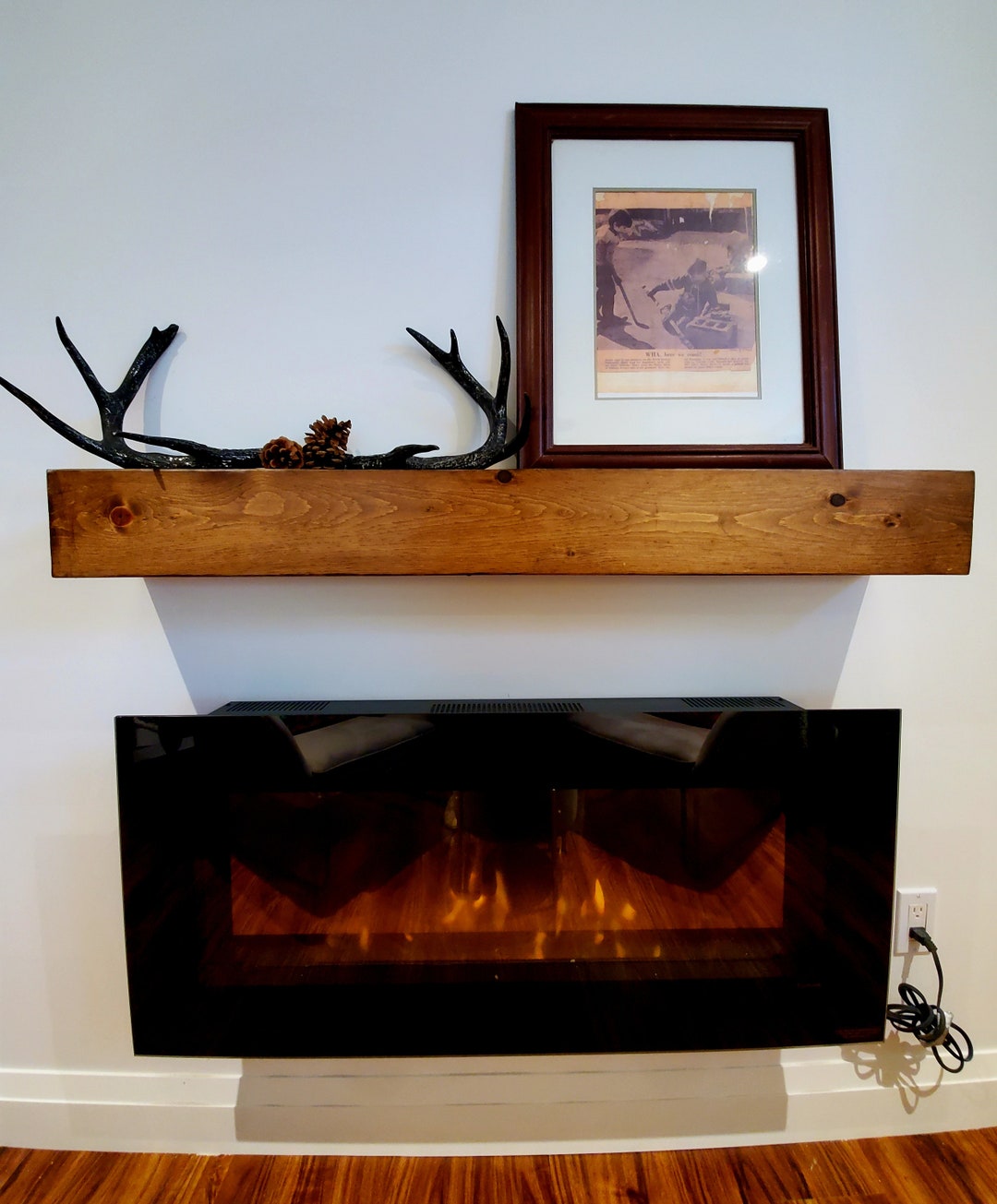 Fireplace Mantel, Floating Shelf, Rustic Shelves, Wood Shelf, Handcrafted Wall Mount Mantle Etsy