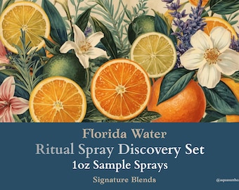 Set de descubrimiento de agua de Florida • Mini aerosoles elaborados e infusionados • Limpieza y protección • Purificación del aura • 28 g