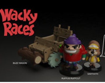 PLAKIT Cartoon Wacky Racers Characters - Etsy