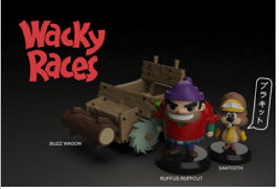 PLAKIT Cartoon Wacky Racers Characters - Etsy