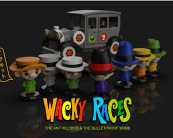 PLAKIT Cartoon Wacky Racers Characters