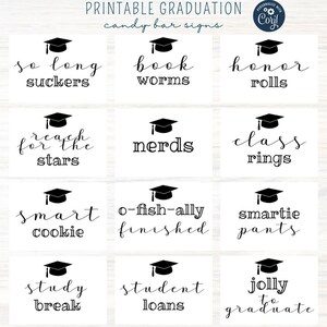 Printable Candy Bar Signs,Graduation Party Decorations,Graduation Candy Bar Signs,Candy Bar,Grad Party,Edit with Corjl,Instant Download