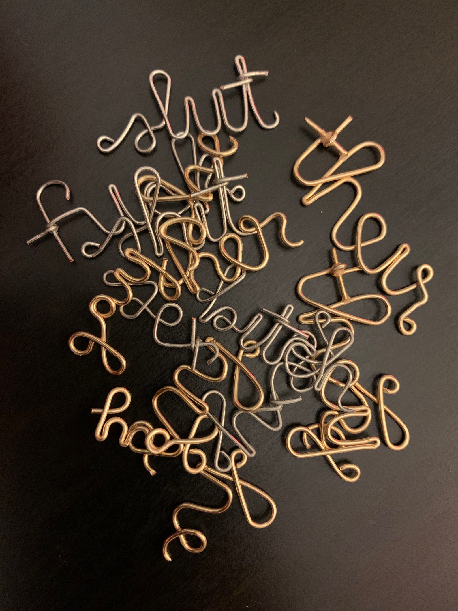 CUSTOM WORD Wire Earrings handmade Etsy