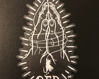OFD Praying Hands Frosted Decal