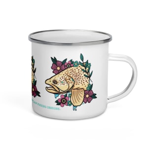 Brown Trout Enamel Mug