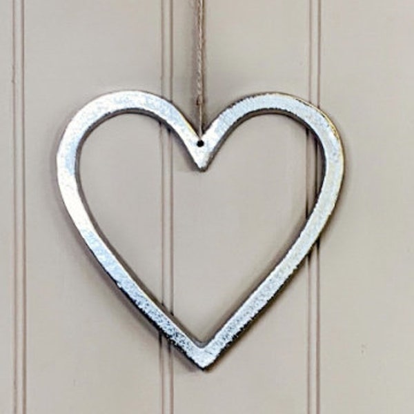 Aluminium Hanging Heart, 20cm