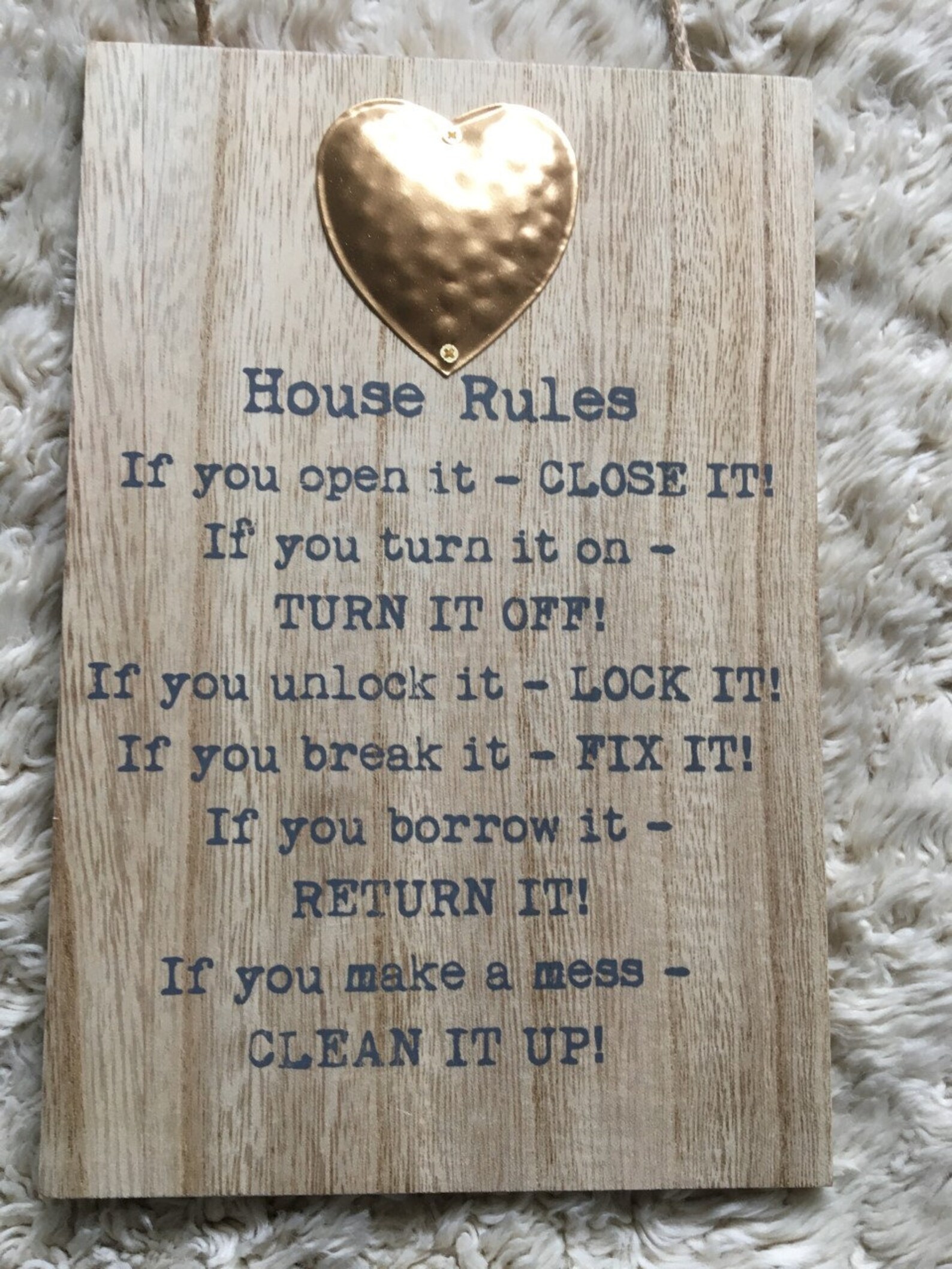 Wooden Plaque House Rules Etsy