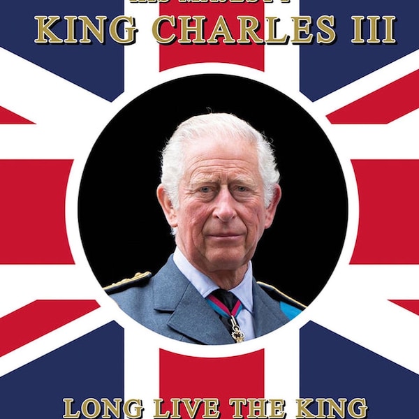 King Charles Union Jack Metal Sign 15 x 20 cm