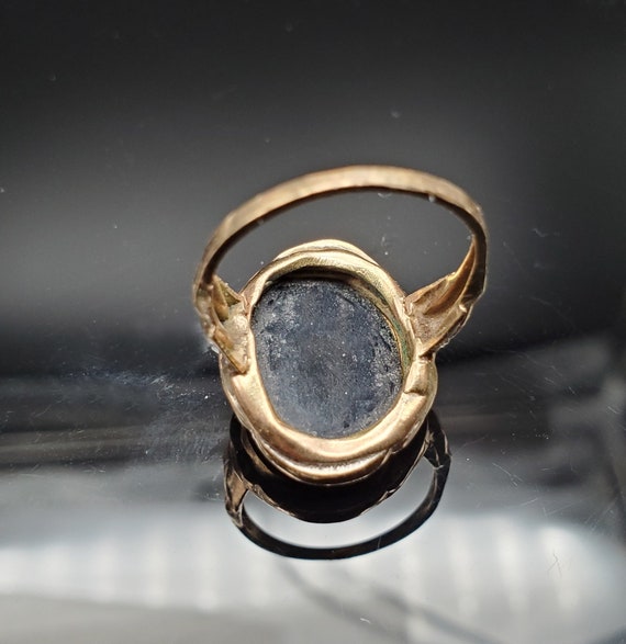 Antique 10K Gold Onyx ring - image 4