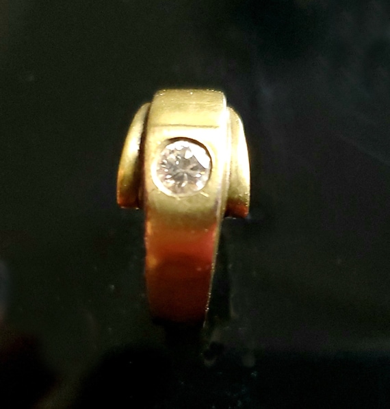 Vintage 14K Gold Art Deco Style Diamond ring - image 2